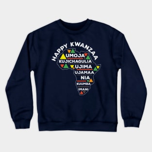 Happy Kwanzaa Africa Heritage Map Celebrate Crewneck Sweatshirt